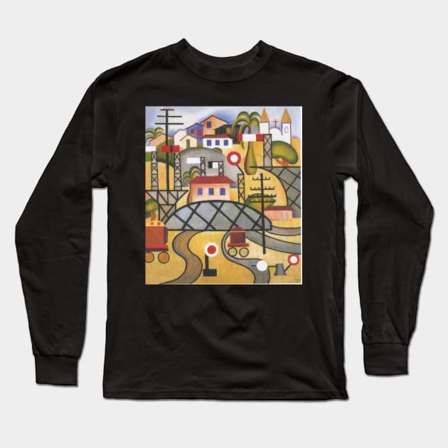 e f c b estrada de ferro central do brasil 1924 - Tarsila do Amaral Long Sleeve T-Shirt by Kollagio